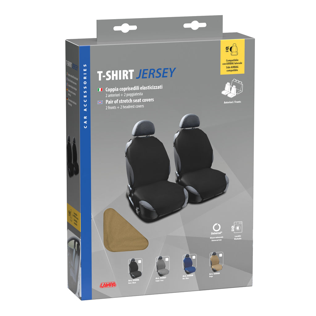 T-Shirt, coppia coprisedili elasticizzati - Beige