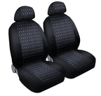 Square, coppia coprisedili anteriori in jacquard - Nero