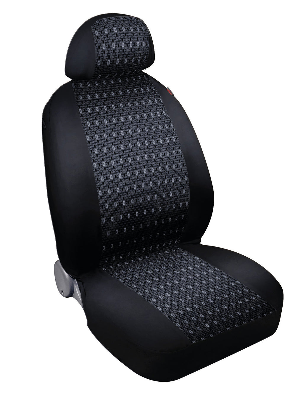 Square, coppia coprisedili anteriori in jacquard - Nero