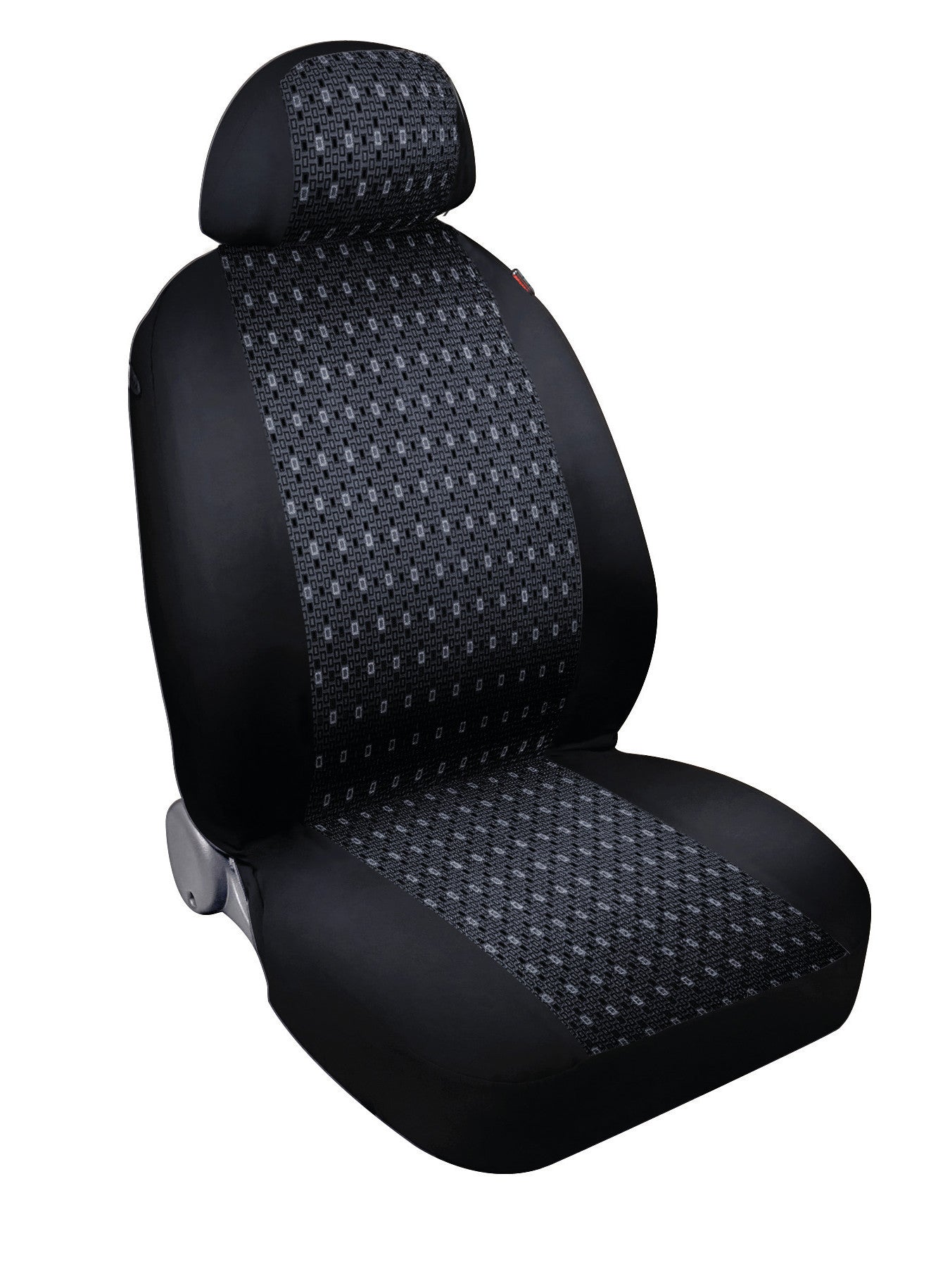 Square, coppia coprisedili anteriori in jacquard - Nero