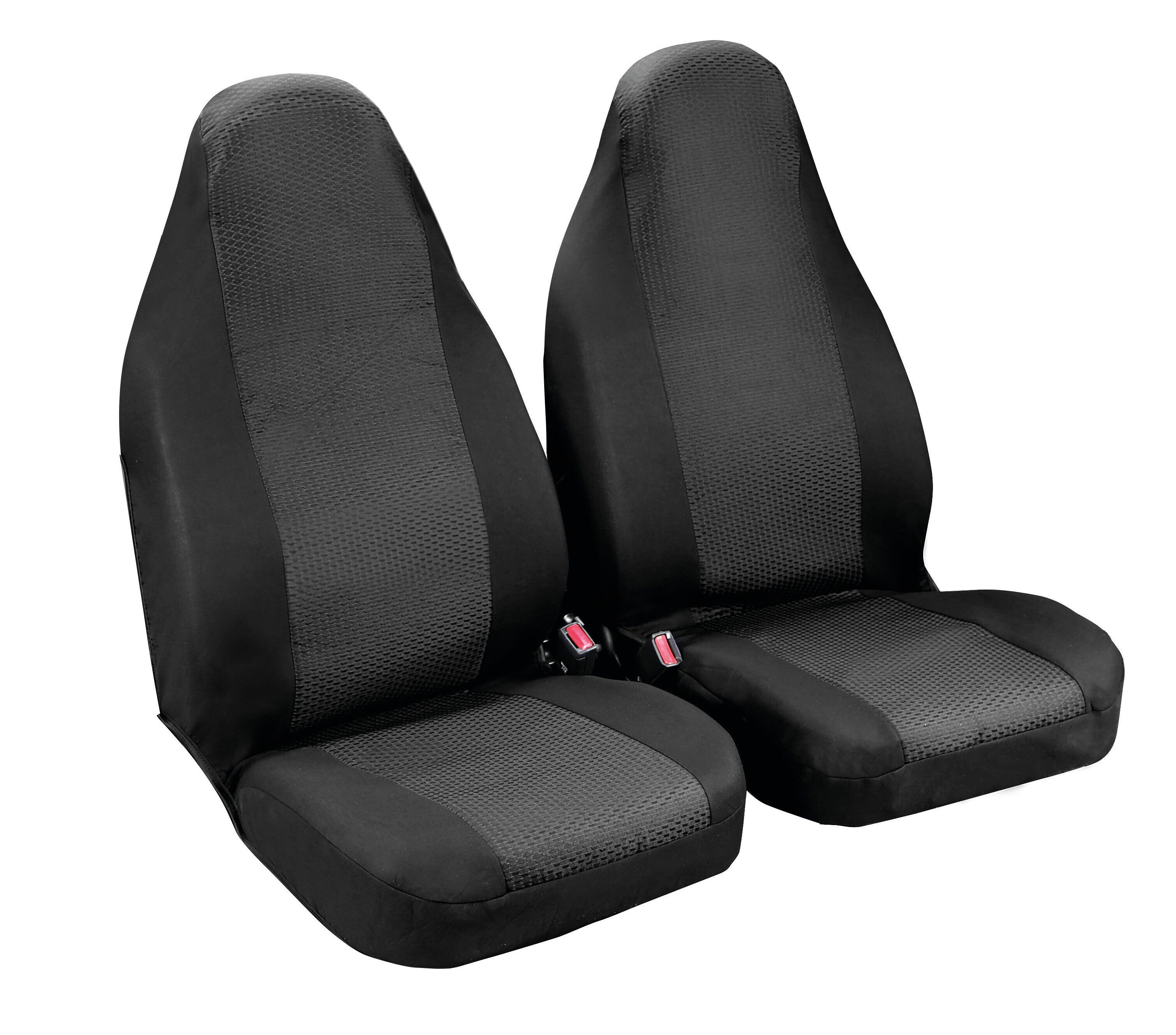 Duka High-Back, coppia coprisedili anteriori in tessuto jacquard e poliestere elasticizzati - Nero
