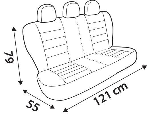 Duka Rear-Fit, coprisedile posteriore in tessuto jacquard e poliestere elasticizzati - Nero
