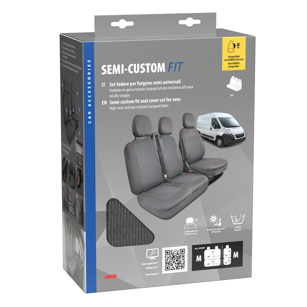Set fodere semi-custom per furgoni - Grigio - Guidatore M - Panchina M