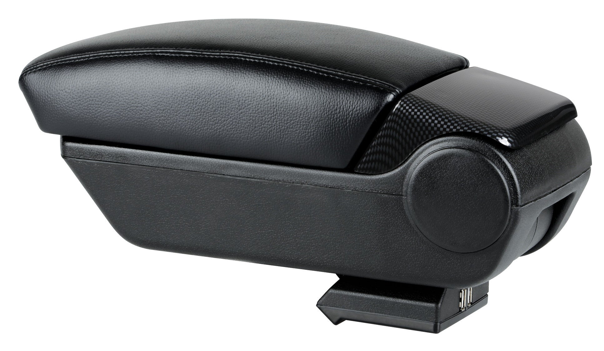 Premium, bracciolo 3 funzioni con doppio sistema di fissaggio e connessione USB, 12V - Carbon-Look