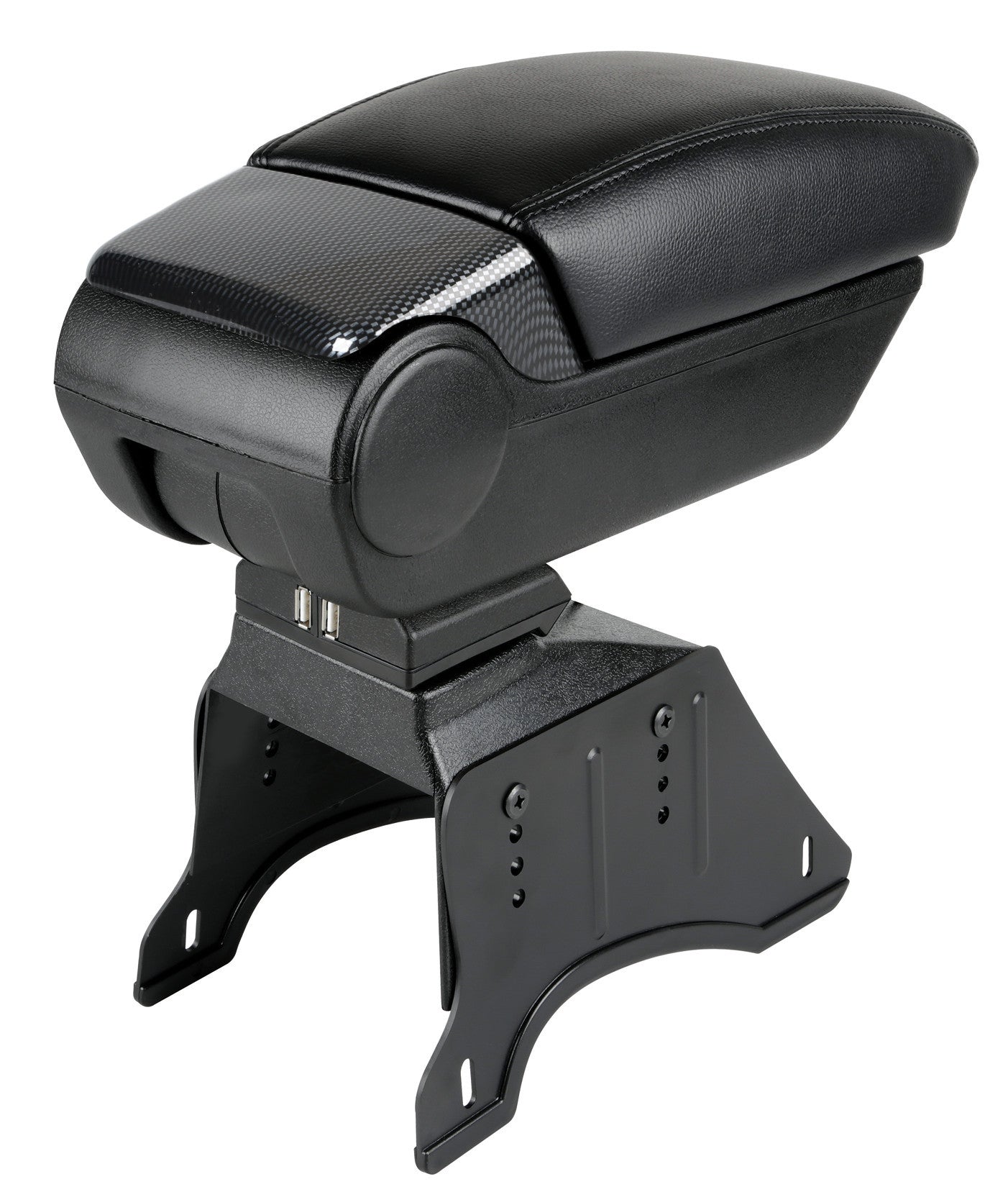 Premium, bracciolo 3 funzioni con doppio sistema di fissaggio e connessione USB, 12V - Carbon-Look