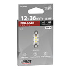 12/24V Pro-User Series - 12,5x36 mm - SV8,5-8 - 1 pz - Scatola - Bianco - Doppia polarità - Resistenza incorporata