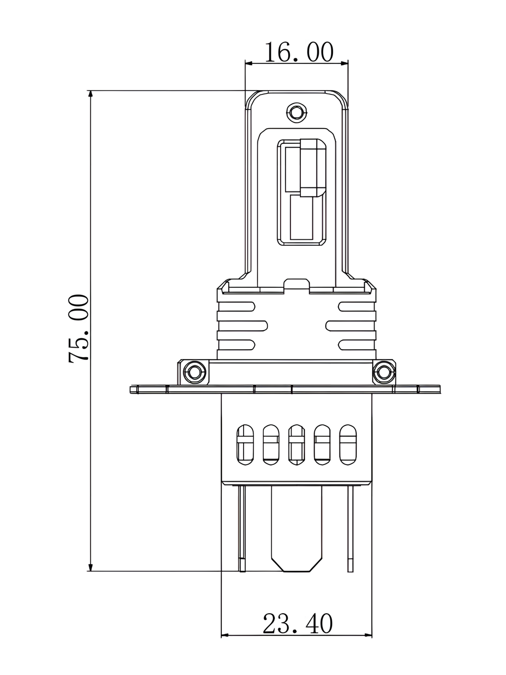 12/24V Halo Led Neptune Series, kit conversione a Led - (H4-H19) - 35W - P43t / PU43t-3 - 1 pz - Scatola