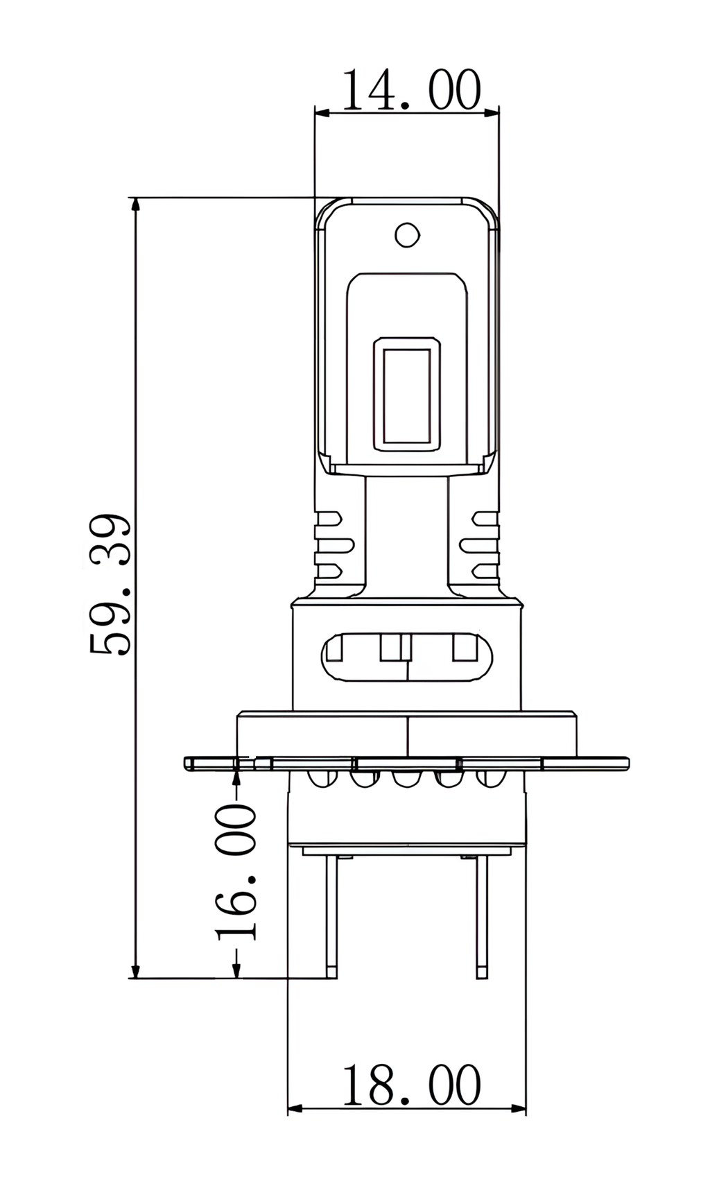 12/24V Halo Led Neptune Series, kit conversione a Led - (H7-H18) - 35W - PX26d / PY26d-1 - 1 pz - Scatola