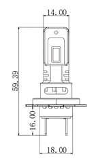 12/24V Halo Led Neptune Series, kit conversione a Led - (H7-H18) - 35W - PX26d / PY26d-1 - 1 pz - Scatola