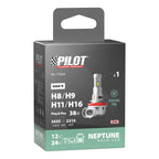 12/24V Halo Led Neptune Series, kit conversione a Led - (H8-H9-H11-H16) - 38W - PGJ19-X - 1 pz - Scatola