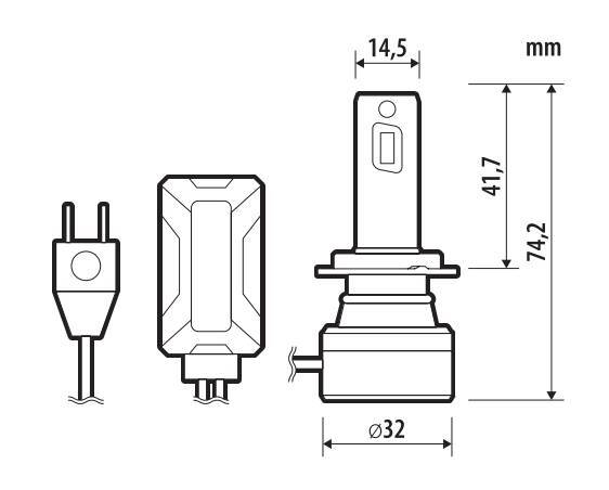 12/24V Halo Led Jupiter Series Quick-Fit - (H7-H18) - 55W - PX26d / PY26d-1 - 1 pz - Scatola