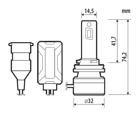 12/24V Halo Led Jupiter Series Quick-Fit - (H8-H9-H11) - 55W - PGJ19-X - 1 pz - Scatola