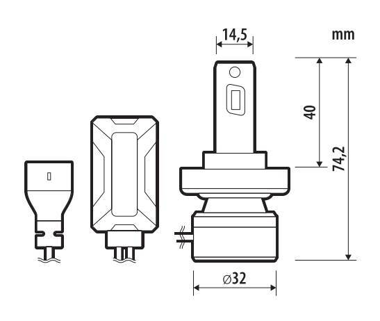 12/24V Halo Led Jupiter Series Quick-Fit - (H16) - 55W - PGJ19-3 - 1 pz - Scatola