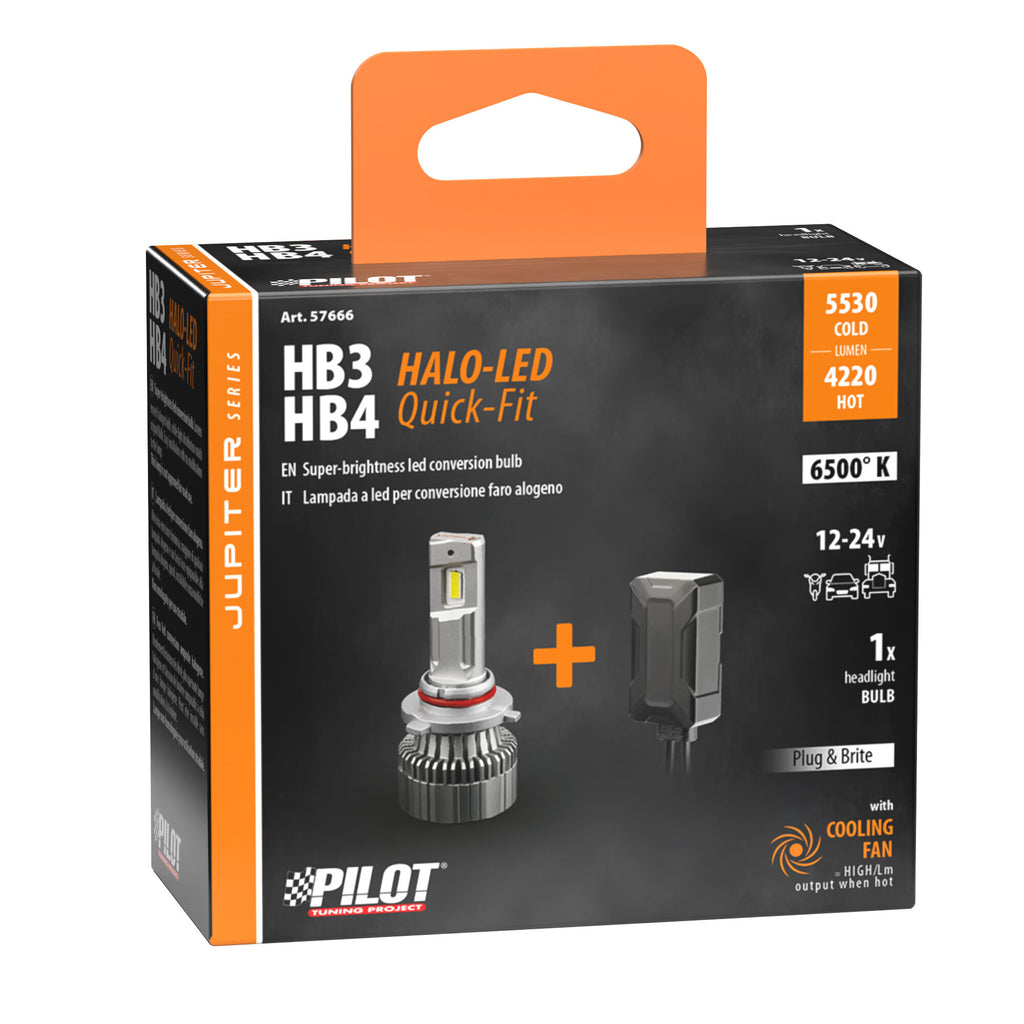 12/24V Halo Led Jupiter Series Quick-Fit - (HB3-HB4) - 55W - P20d / P22d - 1 pz - Scatola