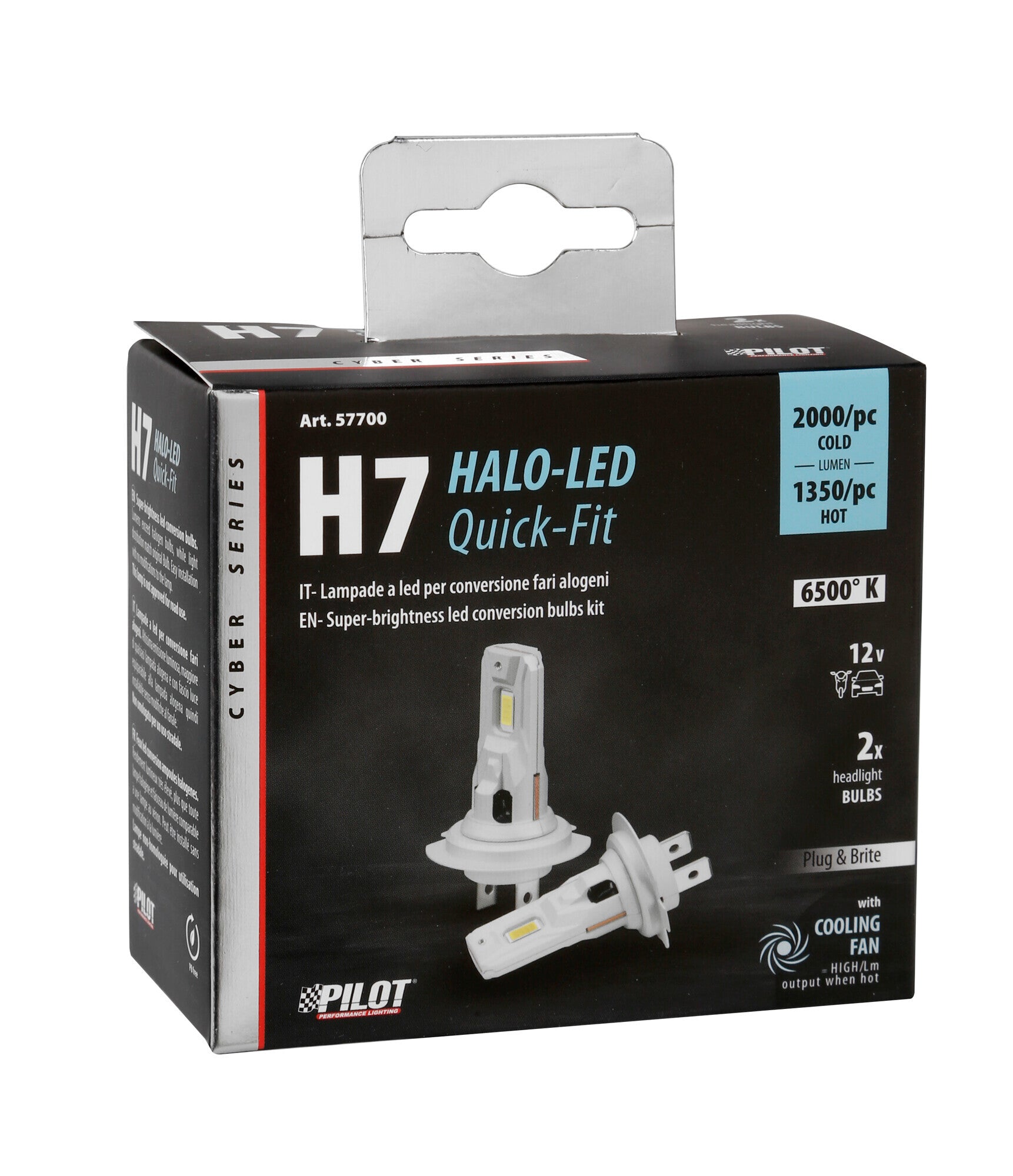 12V Halo Led Cyber Series Quick-Fit - (H7) - 22W - PX26d - 2 pz - Scatola