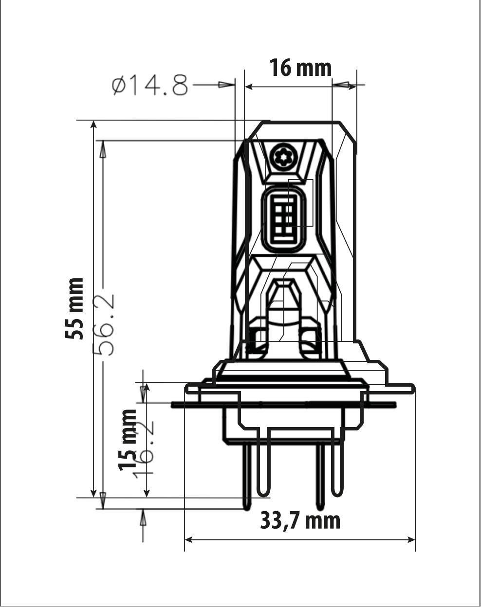 12V Halo Led Cyber Series Quick-Fit - (H7) - 22W - PX26d - 1 pz - Scatola