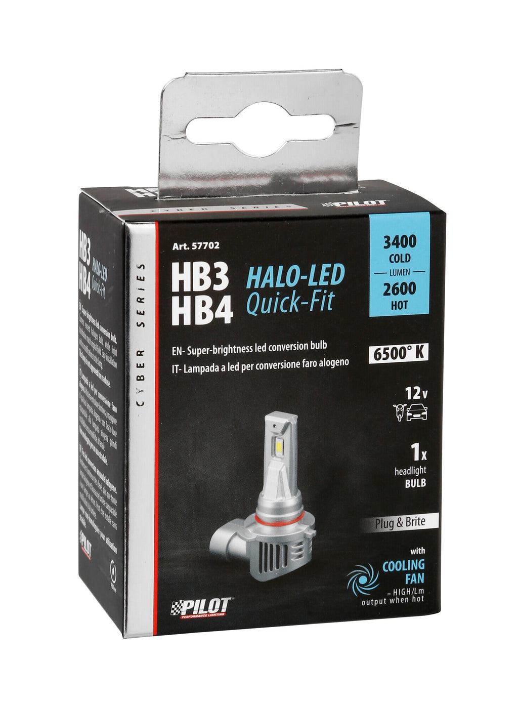 12V Halo Led Cyber Series Quick-Fit - (HB3-HB4) - 36W - P20d/P22d - 1 pz - Scatola