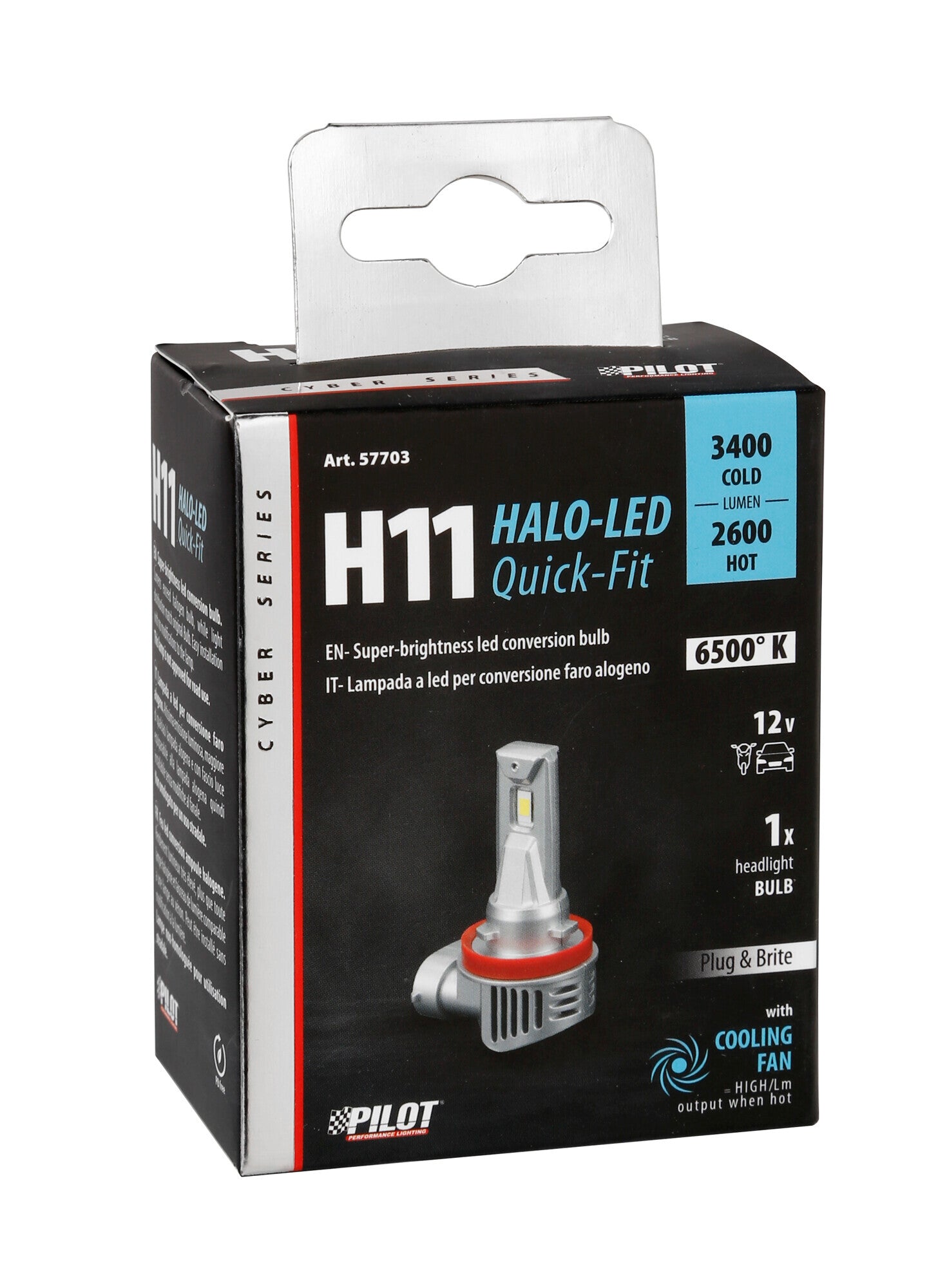 12V Halo Led Cyber Series Quick-Fit - (H11) - 36W - PGJ19-2 - 1 pz - Scatola