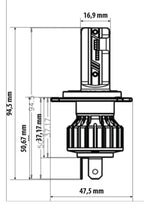 12V Halo Led Hyper Series Quick-Fit - (H4) - 15W - P43t - 1 pz - Scatola