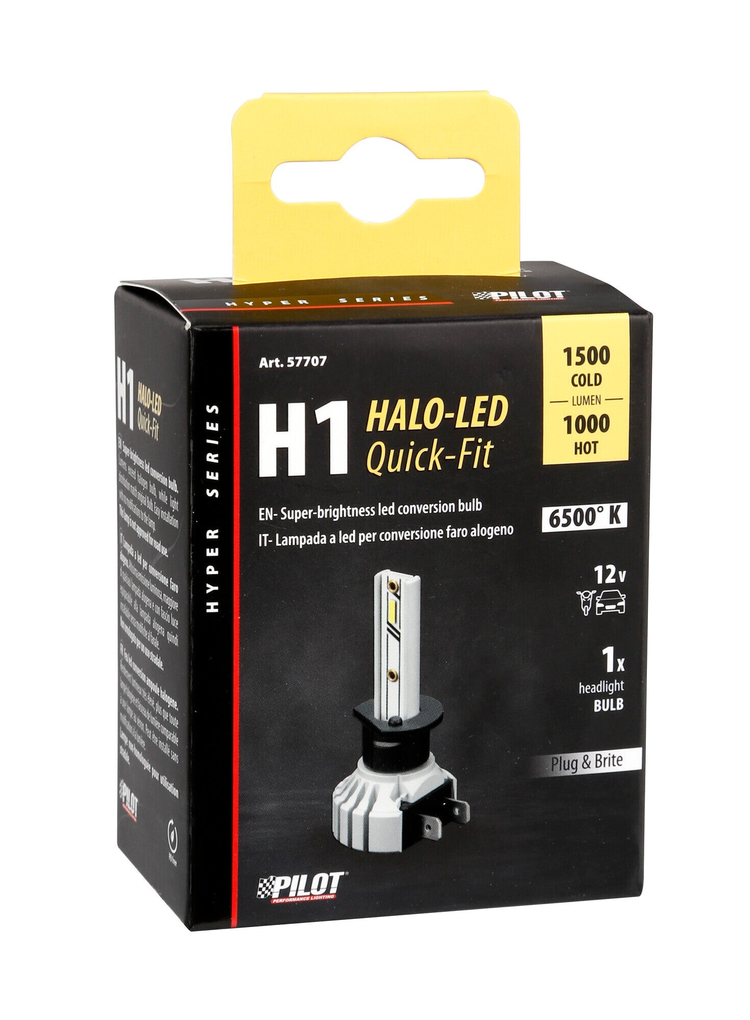 12V Halo Led Hyper Series Quick-Fit - (H1) - 15W - P14,5s - 1 pz - Scatola
