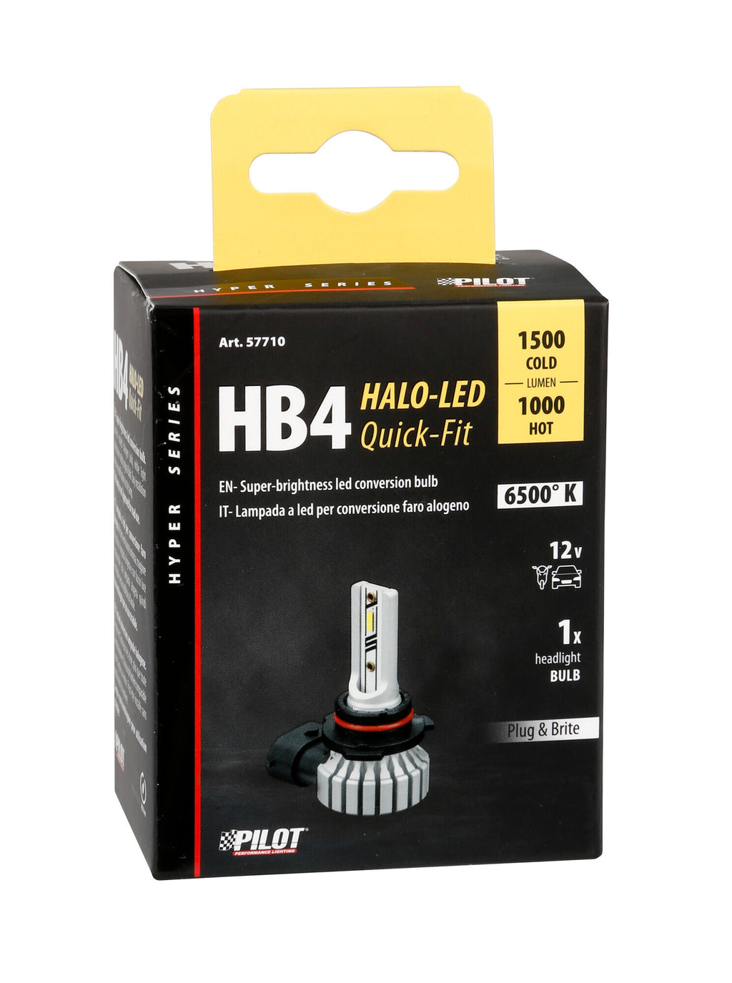 12V Halo Led Hyper Series Quick-Fit - (HB4) - 15W - P22d - 1 pz - Scatola
