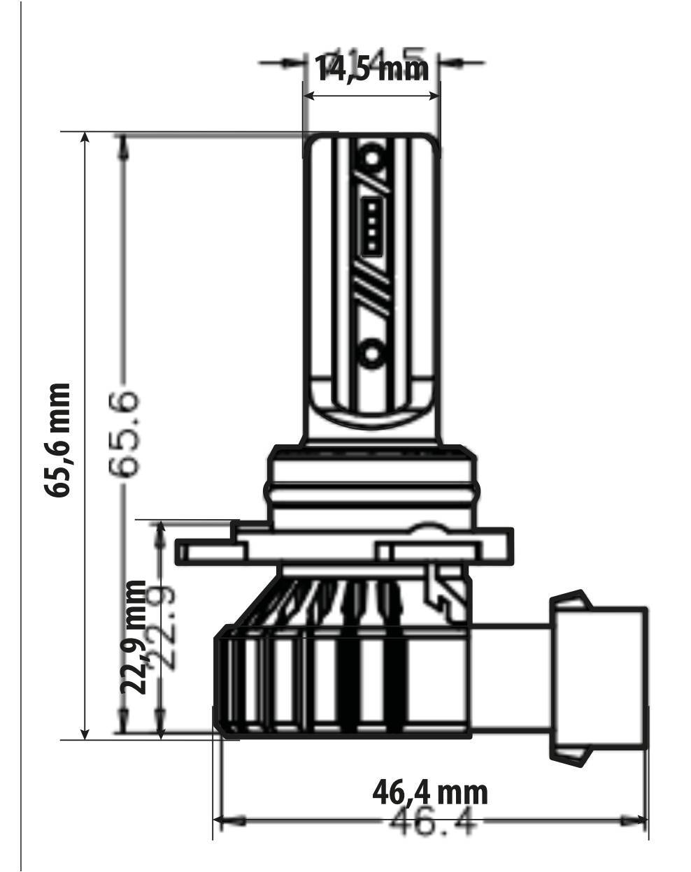 12V Halo Led Hyper Series Quick-Fit - (HIR2 9012) - 15W - PX22d - 1 pz - Scatola