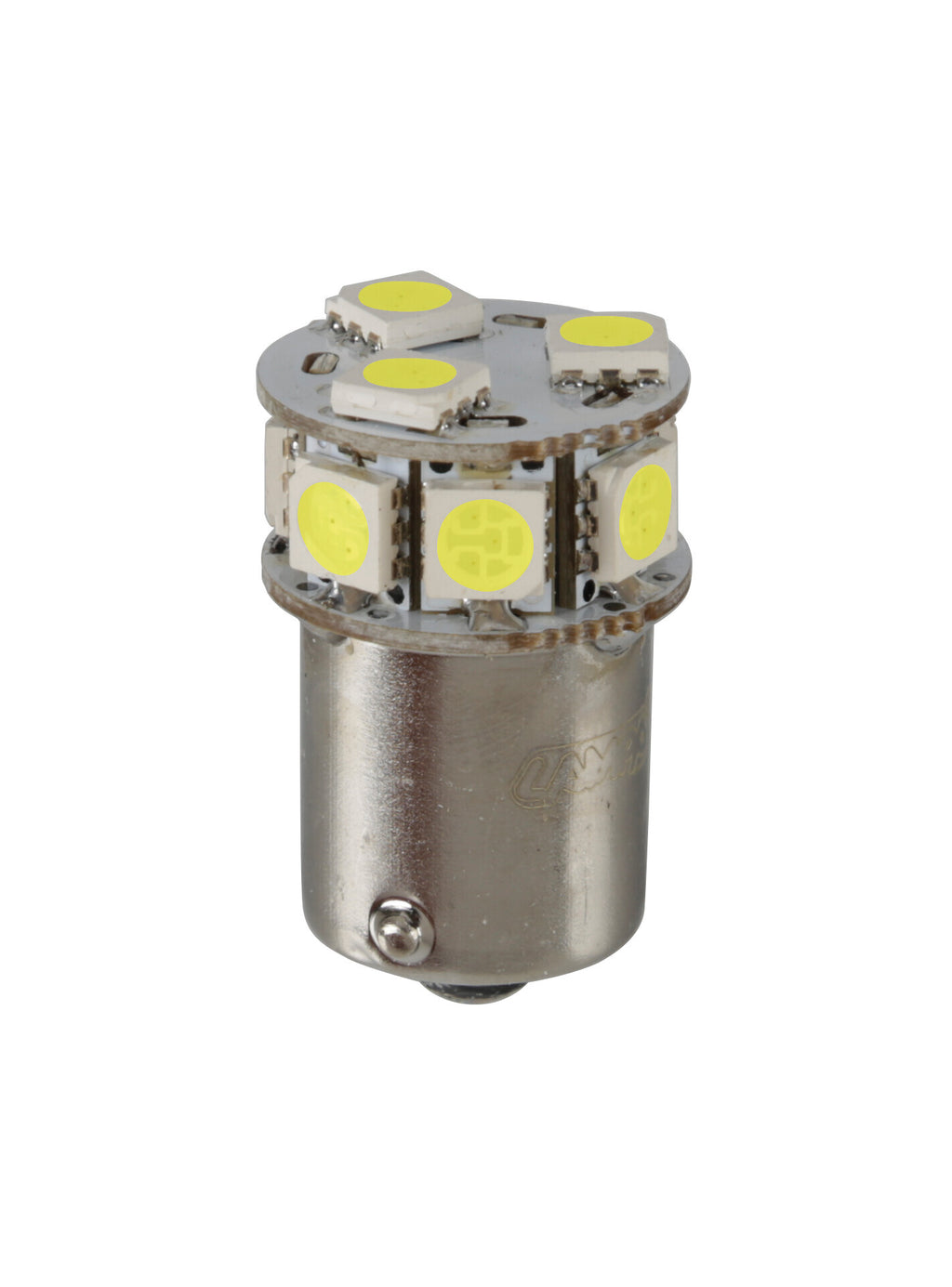 24V Led series - 10 SMD x 1 chip - (P21W) - BA15s - 1 pz - Scatola - Bianco - Doppia polarità - Resistenza incorporata