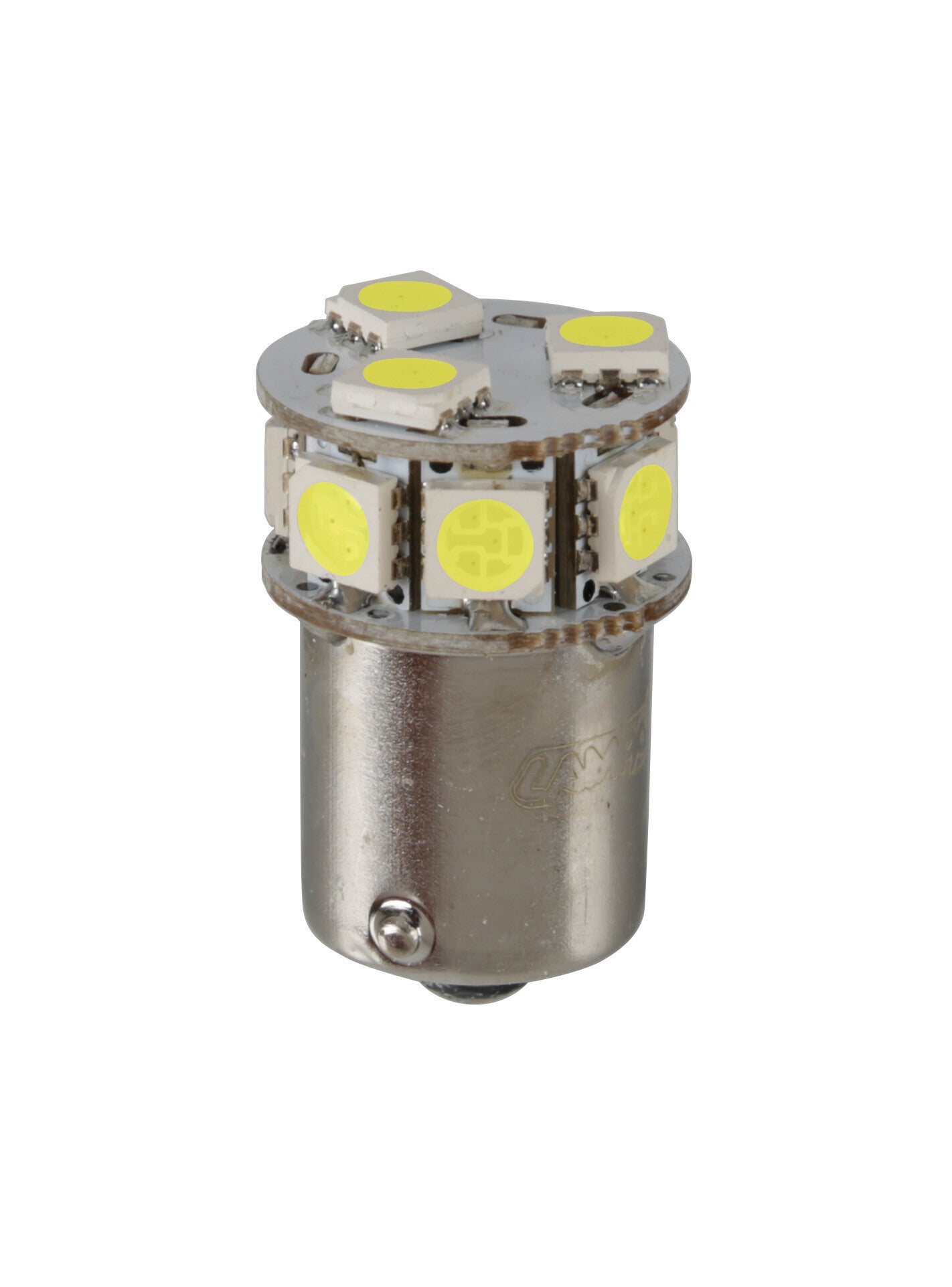 24V Led series - 10 SMD x 1 chip - (P21W) - BA15s - 1 pz - Scatola - Bianco - Doppia polarità - Resistenza incorporata