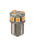 24V Led series - 10 SMD x 1 chip - (P21W) - BA15s - 1 pz - Scatola - Arancio - Doppia polarità - Resistenza incorporata