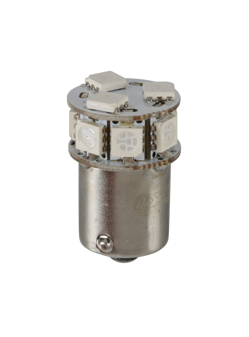 24V Led series - 10 SMD x 1 chip - (P21W) - BA15s - 1 pz - Scatola - Blu - Doppia polarità - Resistenza incorporata