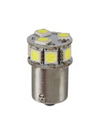 24V Led series - 10 SMD x 1 chip - (P21W) - BA15s - 20 pz - Busta - Bianco - Doppia polarità - Resistenza incorporata