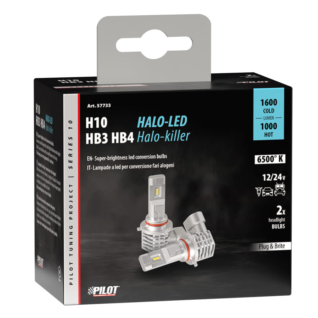12/24V Halo Led Serie 10 Halo Killer - (H10-HB3 9005) - 20W - P20d - 2 pz - Scatola