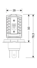12/24V Halo Led Pro-Bike 2 - (H4) - 15W - P43t - 1 pz - Scatola