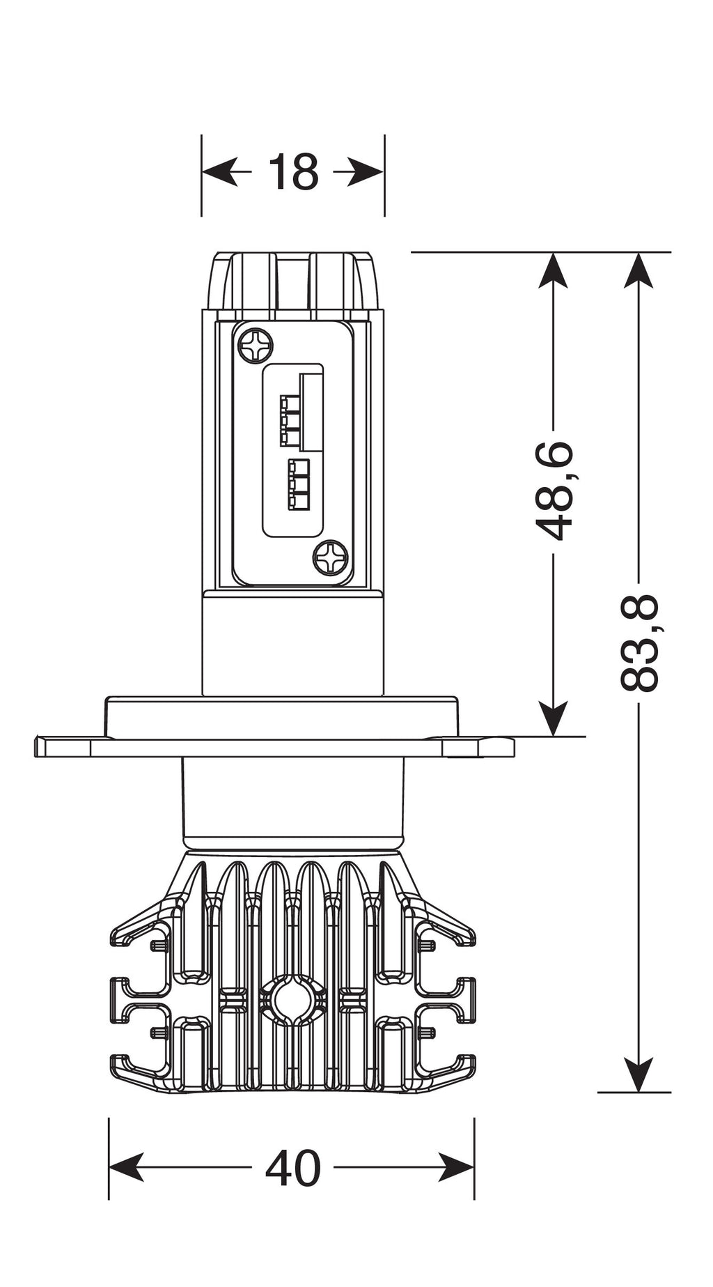 12/24V Halo Led Pro-Bike 1 - (H4) - 25W - P43t - 1 pz - Scatola