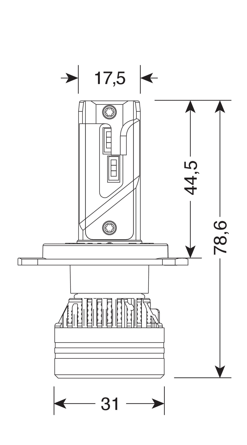 12/24V Halo Led Serie 9 Ultra Power Compact - (H4) - 45W - P43t - 2 pz - Scatola