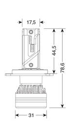 12/24V Halo Led Serie 9 Ultra Power Compact - (H4) - 45W - P43t - 2 pz - Scatola