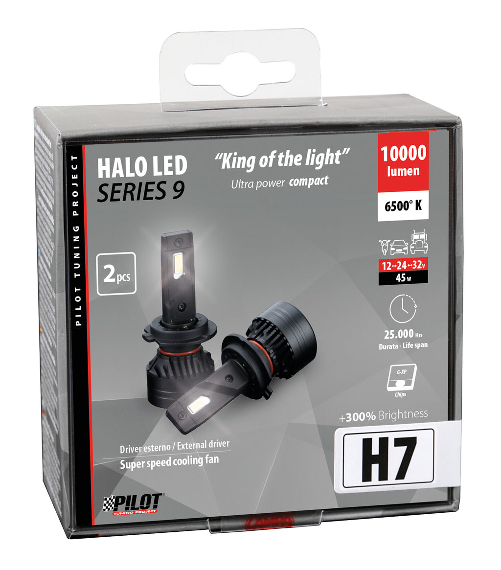 12/24V Halo Led Serie 9 Ultra Power Compact - (H7) - 45W - PX26d - 2 pz - Scatola