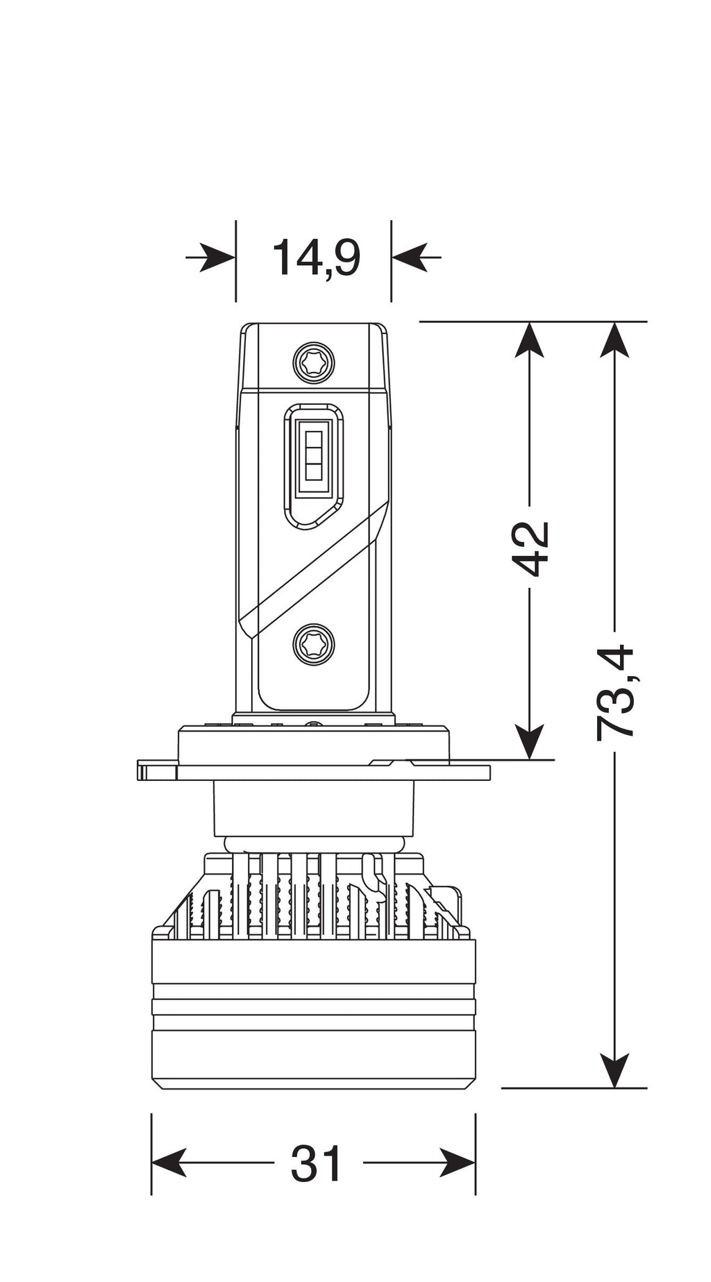 12/24V Halo Led Serie 9 Ultra Power Compact - (H7) - 45W - PX26d - 2 pz - Scatola