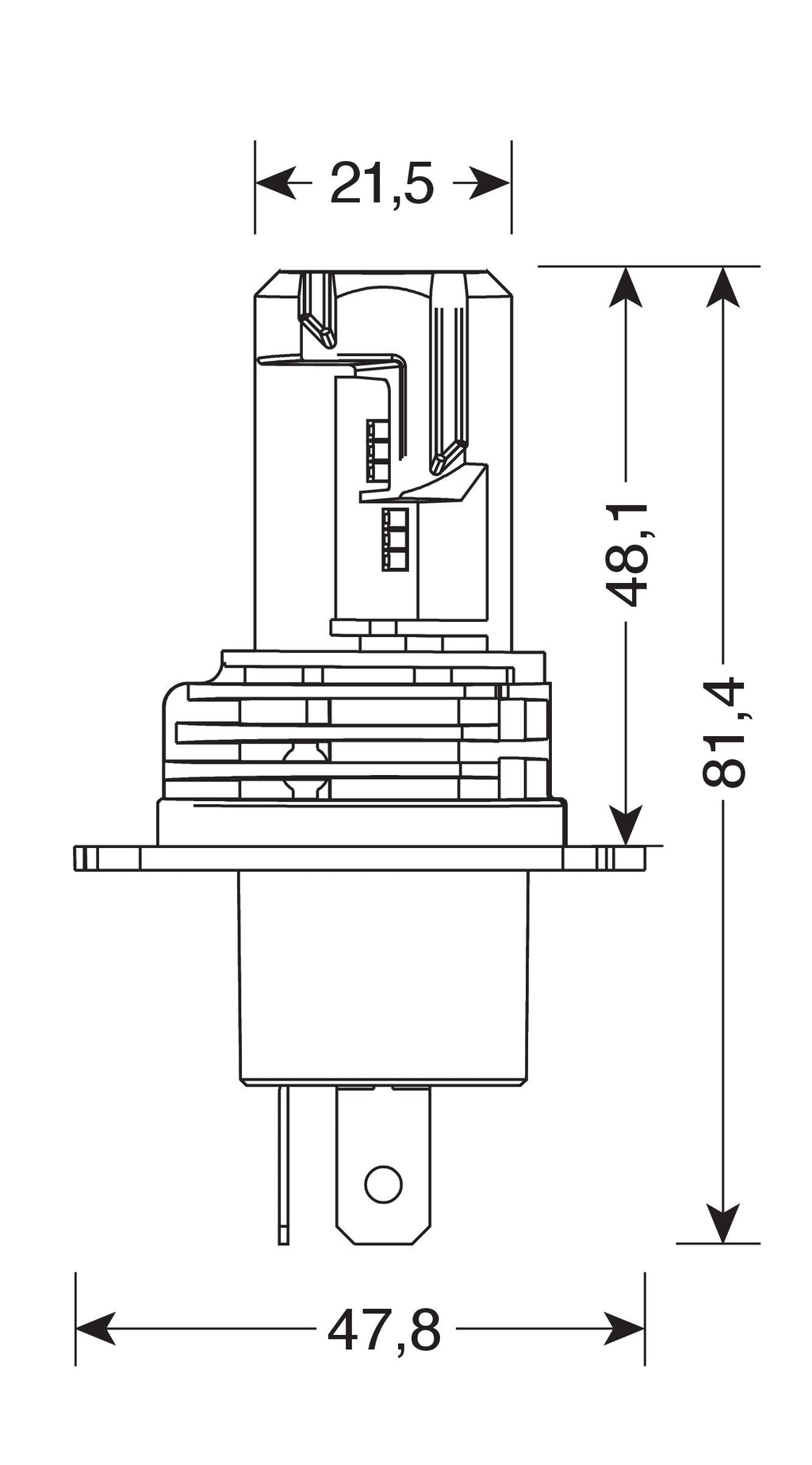 12/24V Halo Led Serie 8 Halo Killer - (H4) - 25W - P43t - 2 pz - Scatola