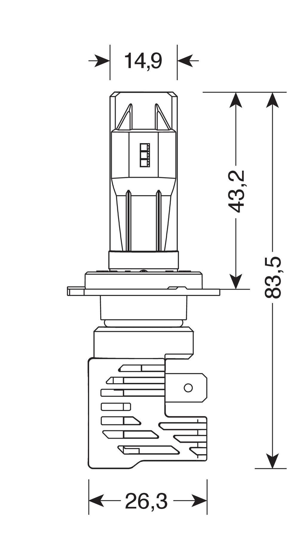 12/24V Halo Led Serie 8 Halo Killer - (H7) - 25W - PX26d - 2 pz - Scatola