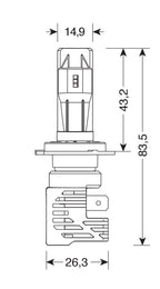 12/24V Halo Led Serie 8 Halo Killer - (H7) - 25W - PX26d - 2 pz - Scatola