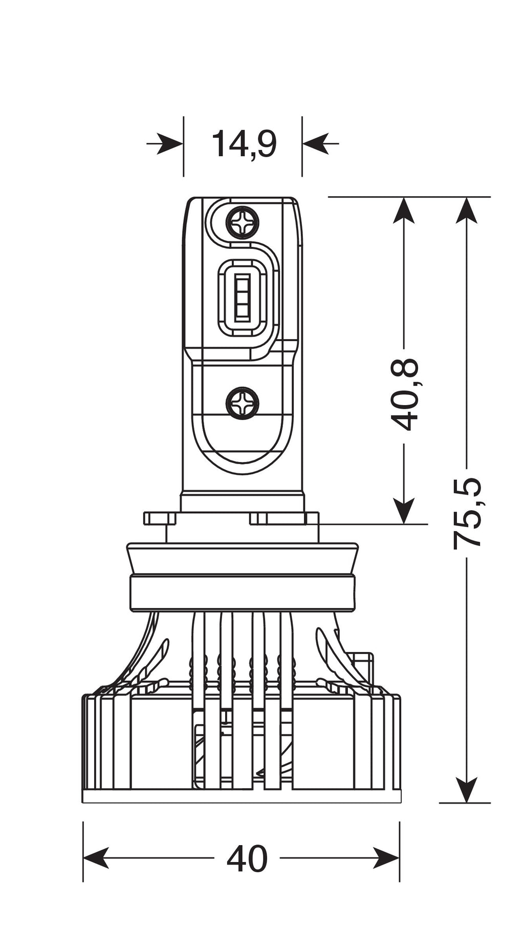 12/24V Halo Led Serie 7 Compact - (H8-H9-H11-H16) - 36W - PGJ19-X - 2 pz - Scatola