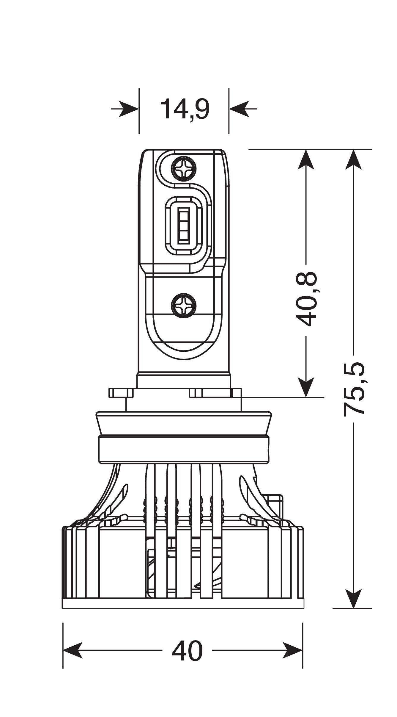 12/24V Halo Led Serie 7 Compact - (H8-H9-H11-H16) - 36W - PGJ19-X - 2 pz - Scatola