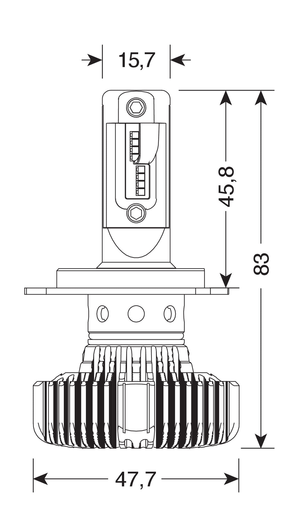 12/24V Halo Led Serie 4 Fit-Master - (H4) - 25W - P43t - 2 pz - Scatola