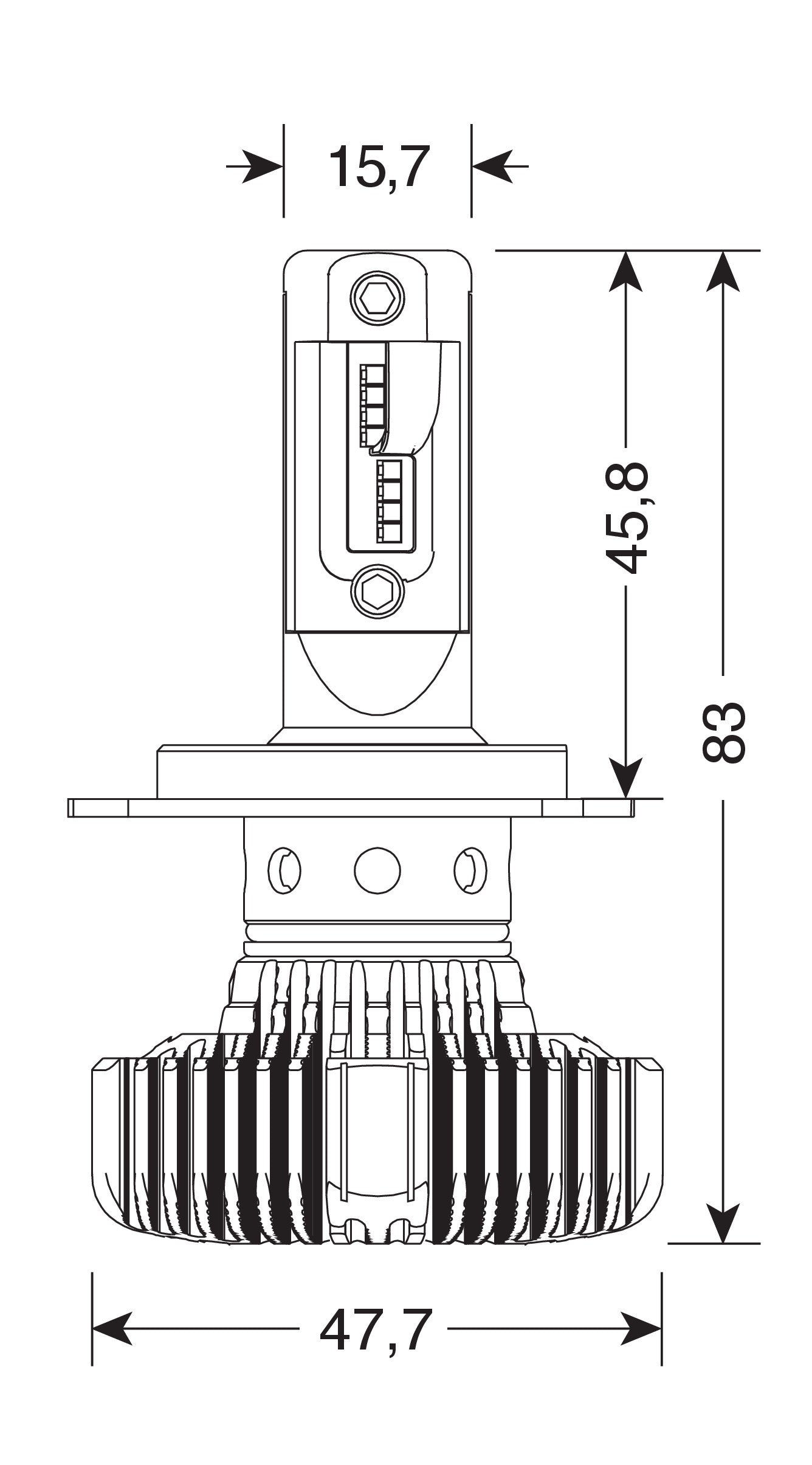 12/24V Halo Led Serie 4 Fit-Master - (H4) - 25W - P43t - 2 pz - Scatola