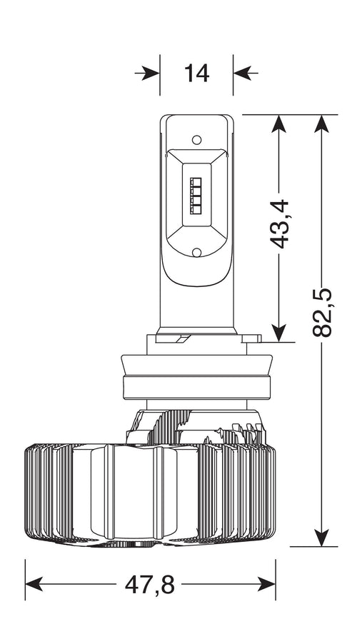 12/24V Halo Led Serie 4 Fit-Master - (H8-H9-H11-H16) - 25W - PGJ19-X - 2 pz - Scatola