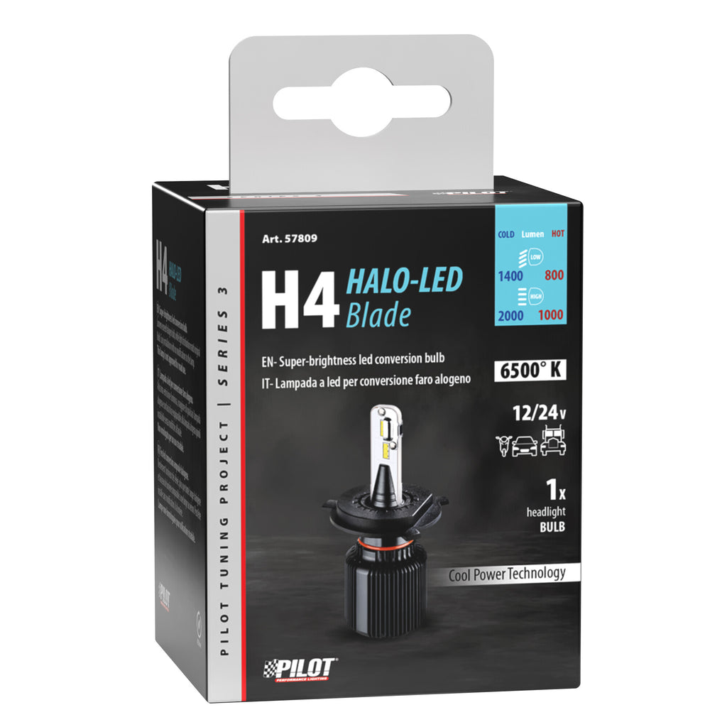12/24V Halo Led Serie 3 Blade - (H4) - 20W - P43t - 1 pz - Scatola