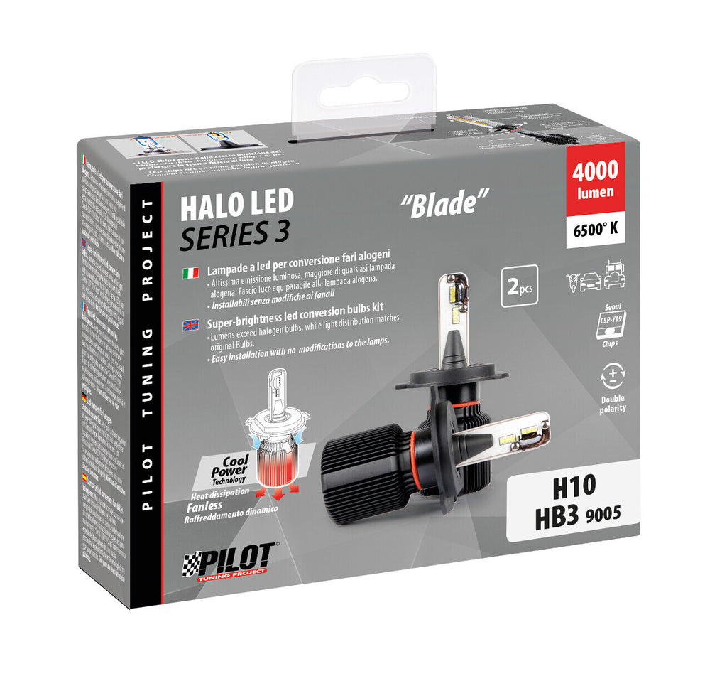 12/24V Halo Led Serie 3 Blade - (H10-HB3 9005) - 20W - P20d - 2 pz - Scatola