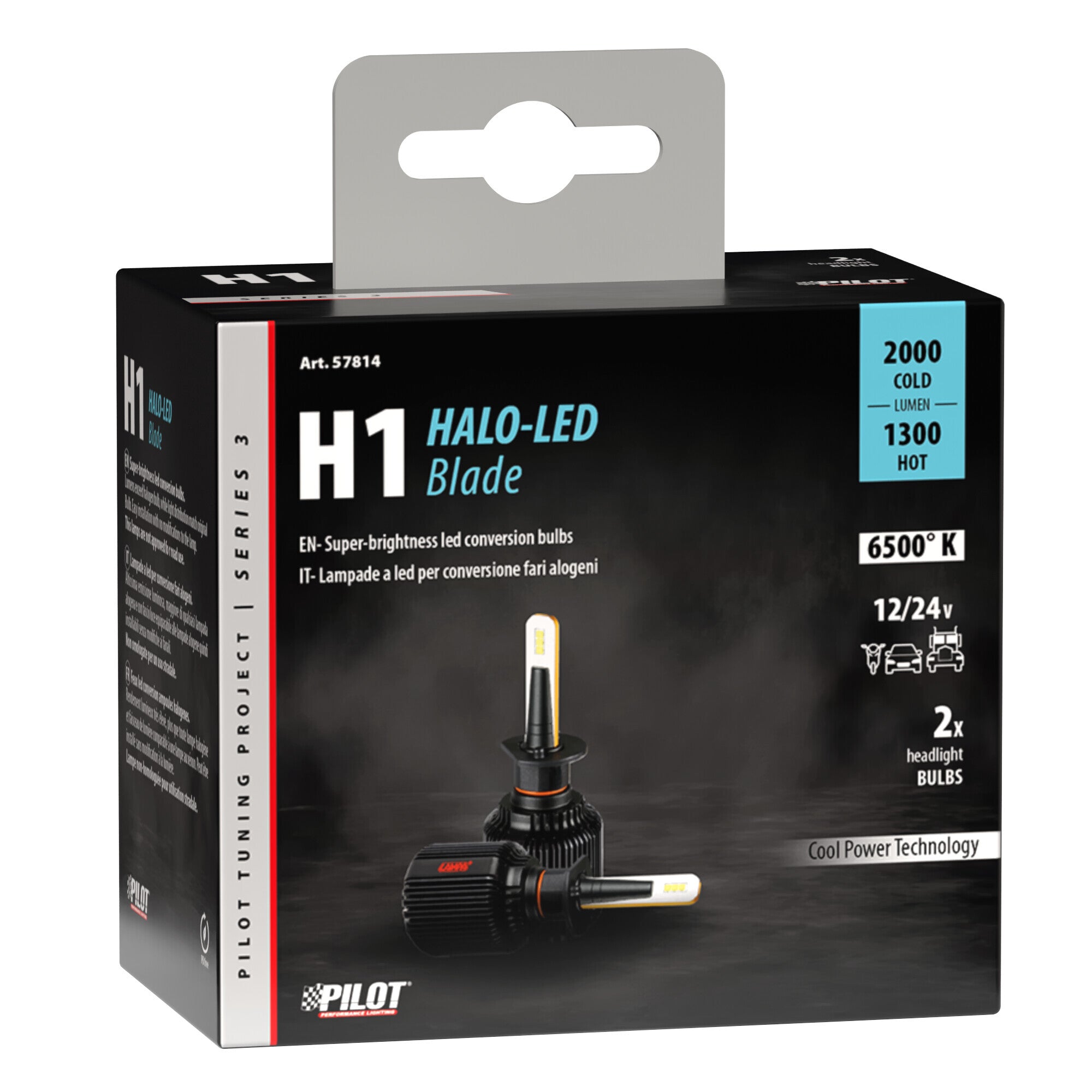 12/24V Halo Led Serie 3 Blade - (H1) - 16W - P14,5s - 2 pz - Scatola