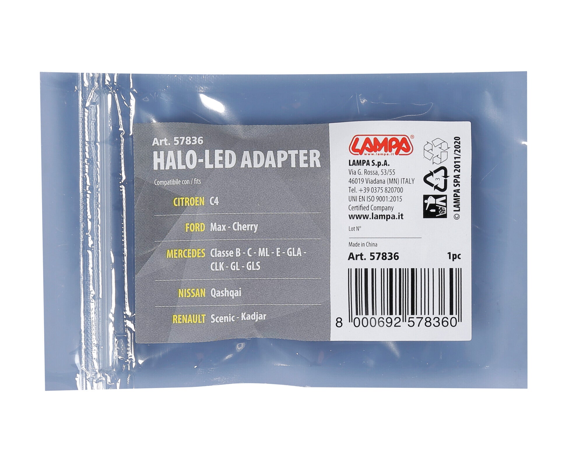 Halo Led - Adattatore lampada (1 pz) - Citroen, Ford, Mercedes, Nissan, Renault